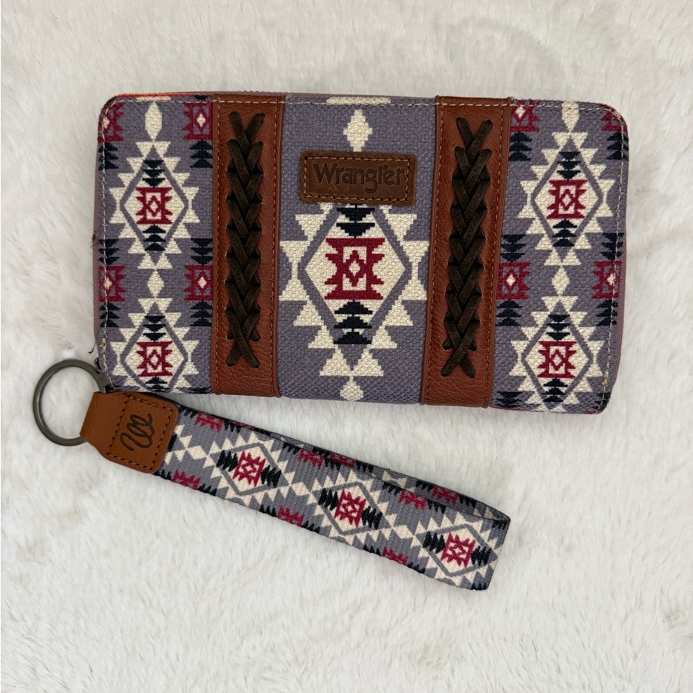 Wrangler Multicolor Aztec Wallet with Wristlet